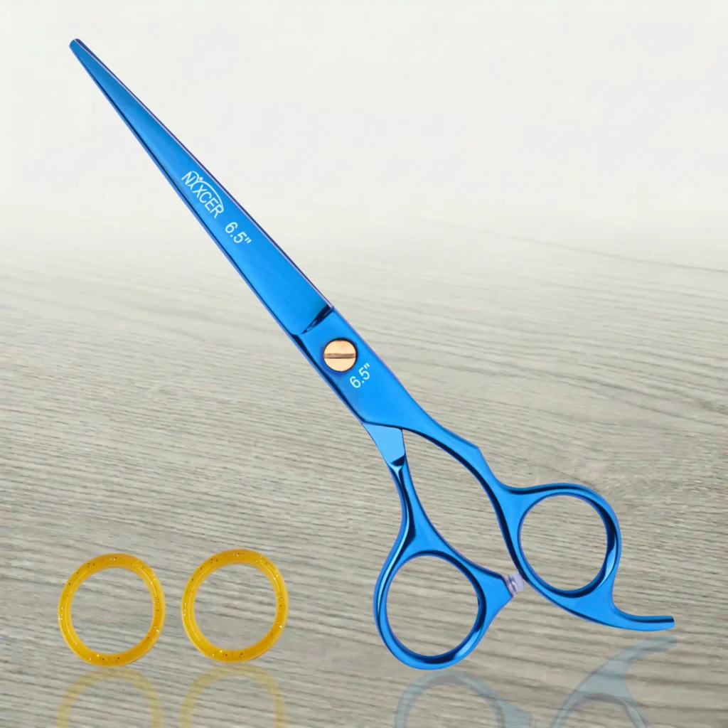 Barber Hair Cutting Scissors Japanese Steel Blue