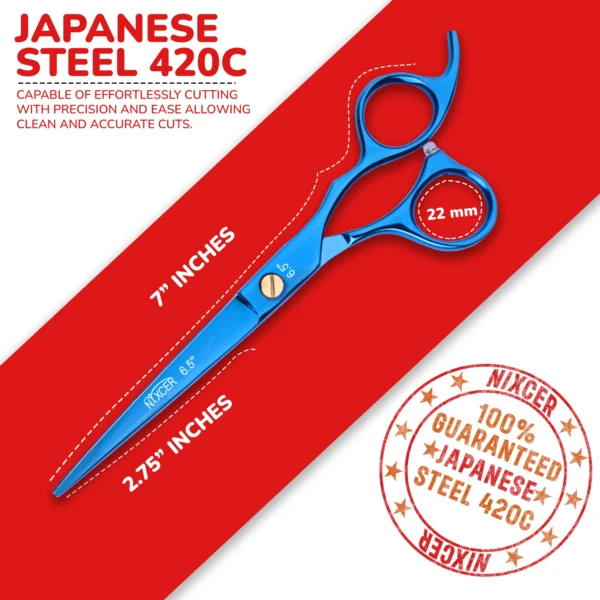 Professional Hairdressing Scissors with Moose Screw Blue