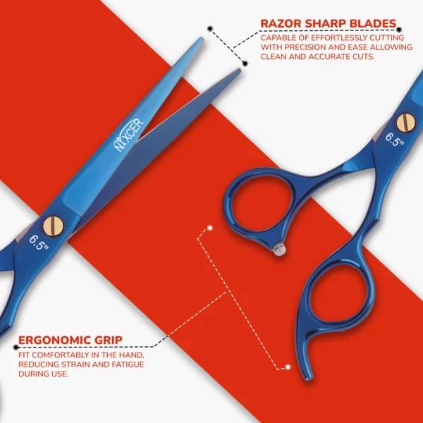 Professional Moose Screw Hair Cutting Scissors Blue