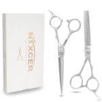 NIXCER Signature Sharp Series ARC Hair Cutting and Thinning Scissors (COMBO SET) – Silver