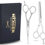 NIXCER Signature Sharp Series KOREAN Hair Cutting and Thinning Scissors (COMBO SET) – Silver