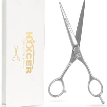 SEALED NIXCER SIGNATURE SHARP SERIES KOREAN CONVEX EDGE HAIR CUTTING SCISSORS 6.5 SILVER (2)